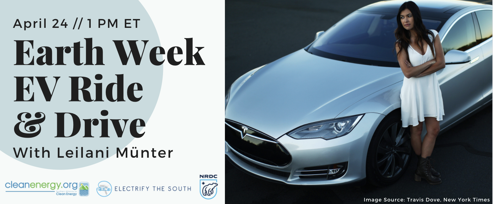 Earth Week EV Ride and Drive with Leilani Münter, SACE, Electrify the